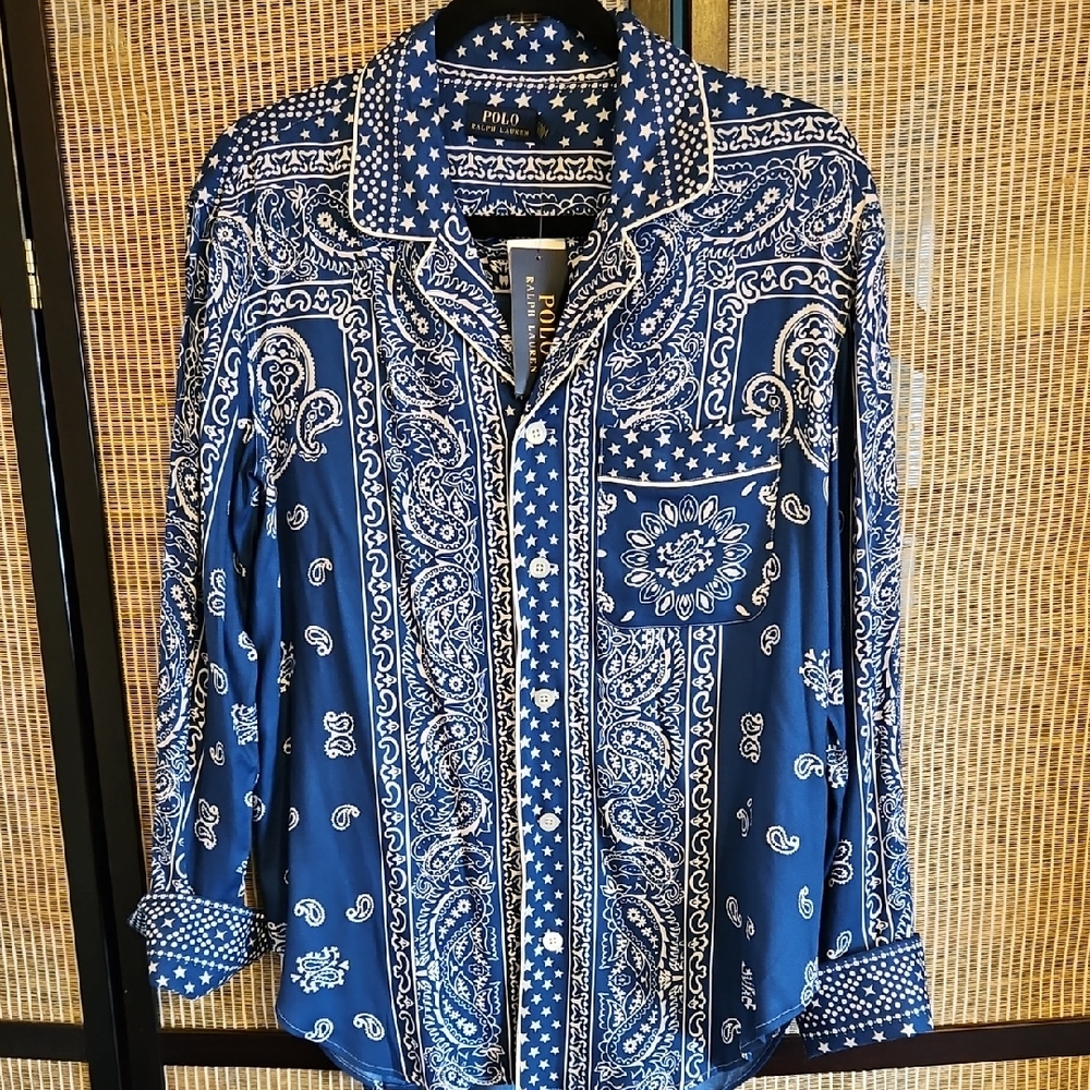 Polo by Ralph Lauren Navy Paisley Blouse